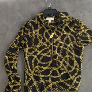 Michael Kors long sleeve zipper front blouse. Size small.